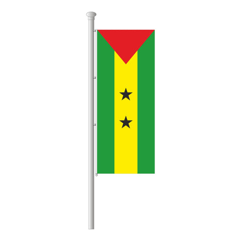 São Tomé und Principe Hissfahne im Hochformat