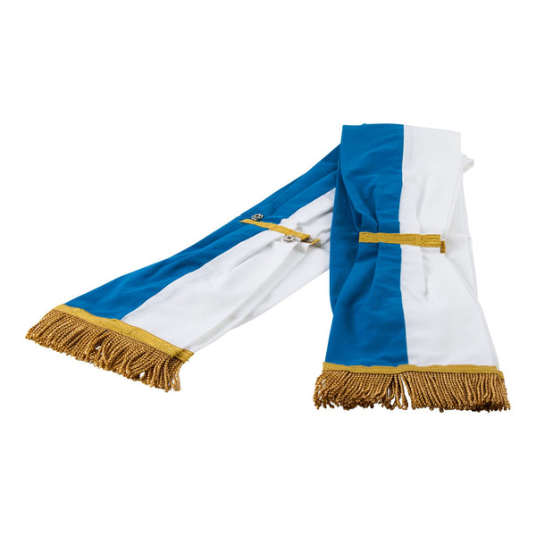 Schulterschärpe Baumwolle weiß/blau