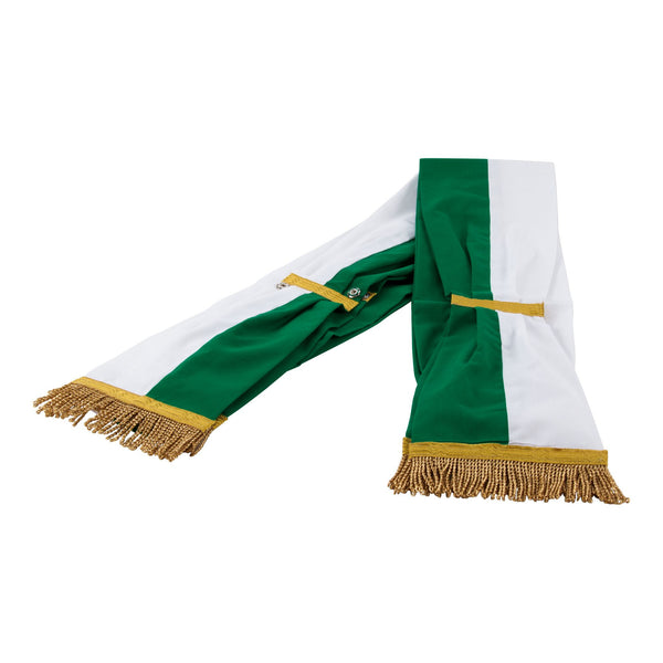 Schulterschärpe Baumwolle grün/weiß