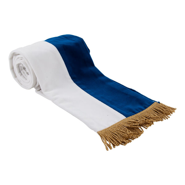 Schulterschärpe Samt weiß/blau
