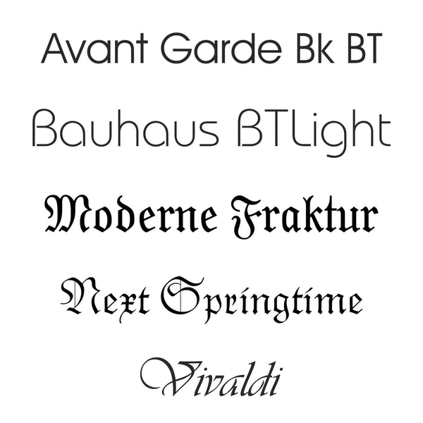 Schriftauswahl für Schützenurkunden