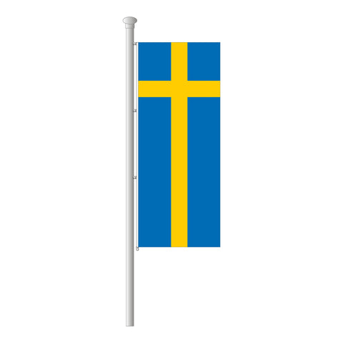 Schweden Hissfahne im Hochformat
