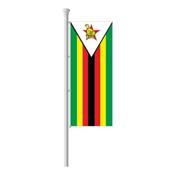 Simbabwe Hissfahne im Hochformat