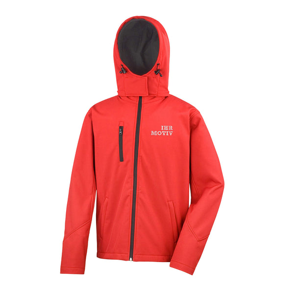 Softshelljacke für Männer mit kontrastfarbenen Reißverschlüssen