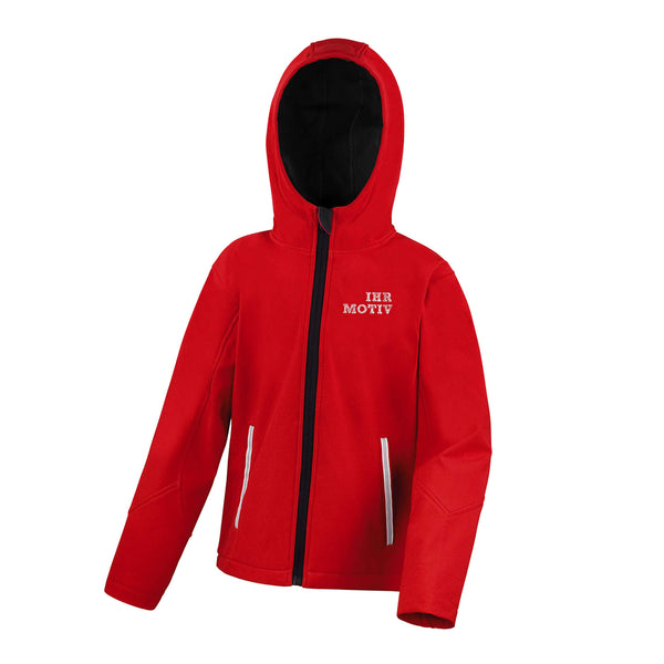 Leichte Kinder Softshelljacke mit reflektierenden Elementen an Vorder- und Rückseite