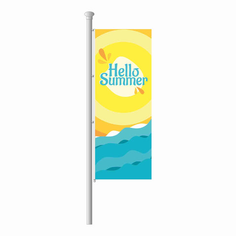 Hissfahne im Hochformat "Hello Summer Meer"