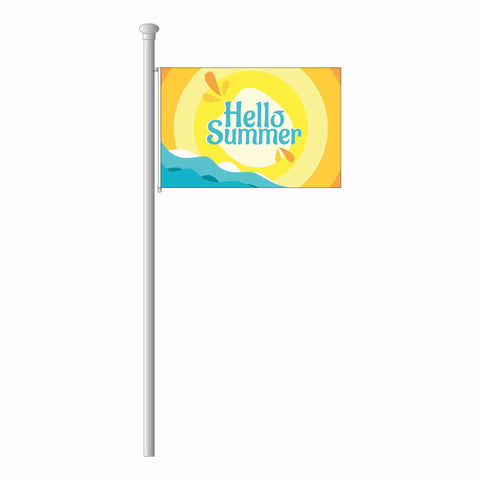 Hissflagge im Querformat "Hello Summer Meer"