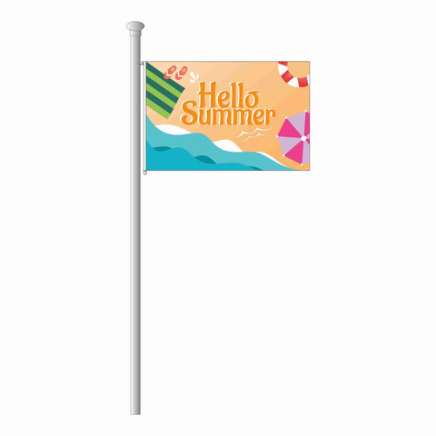 Hissflagge im Querformat "Hello Summer Strand"