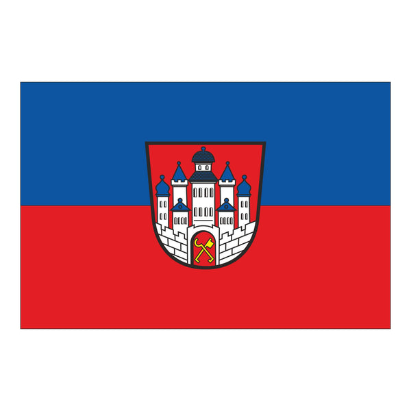 Fahne der Stadt Bad Sooden Allendorf mit Stadtwappen