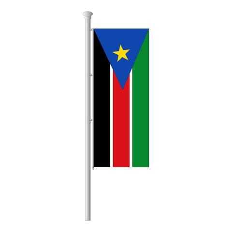 Südsudan Hissfahne im Hochformat