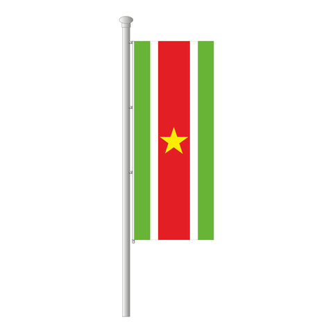 Suriname Hissfahne im Hochformat