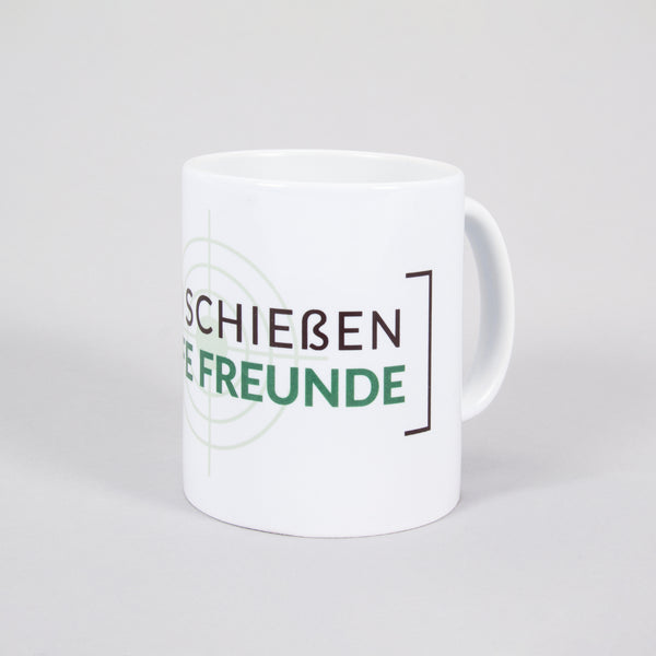 Tasse Carina "Lern schießen treffe Freunde"