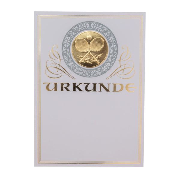 Urkunde Goldfolie Tennismotiv