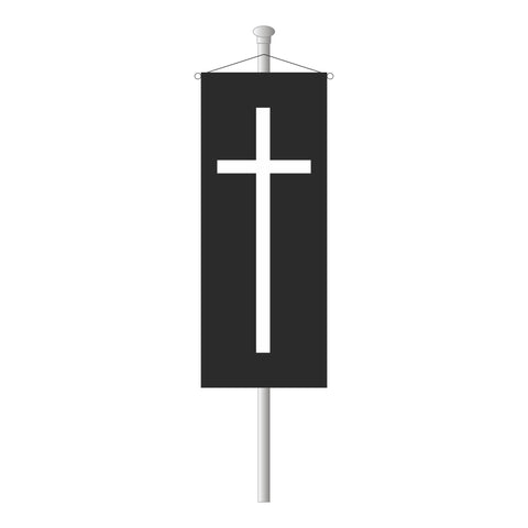 Trauerfahne Kreuz als Bannerfahne