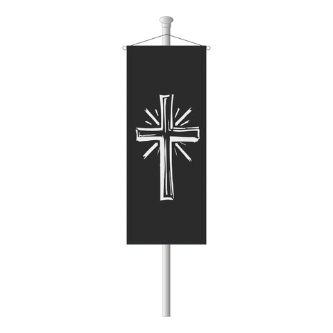 Trauerfahne Kreuz Christi als Bannerfahne