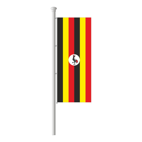Uganda Hissfahne im Hochformat