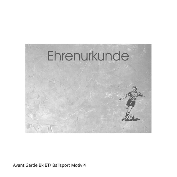 Fußballspieler auf Ehrenurkunde im Querformat
