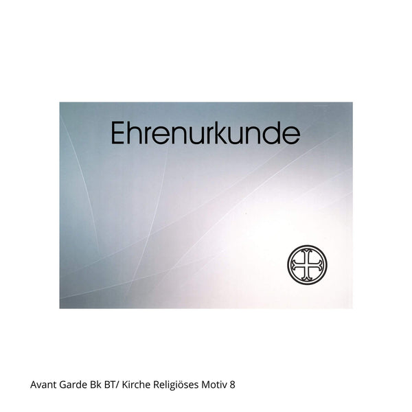 Schlichte Ehrenurkunde im Querformat  mit religiösem Motiv