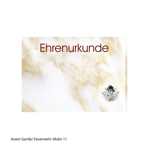 Historisches Feuerwehrmotiv auf Ehrenurkunde