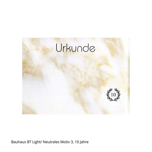 Urkunde zum 10-jährigen Jubiläum