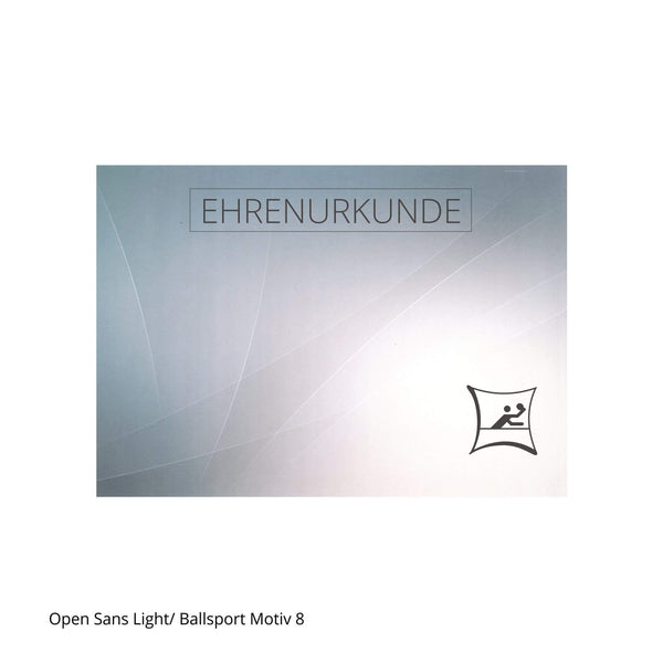 Ehrenurkunde mit Piktogramm Tischtennis