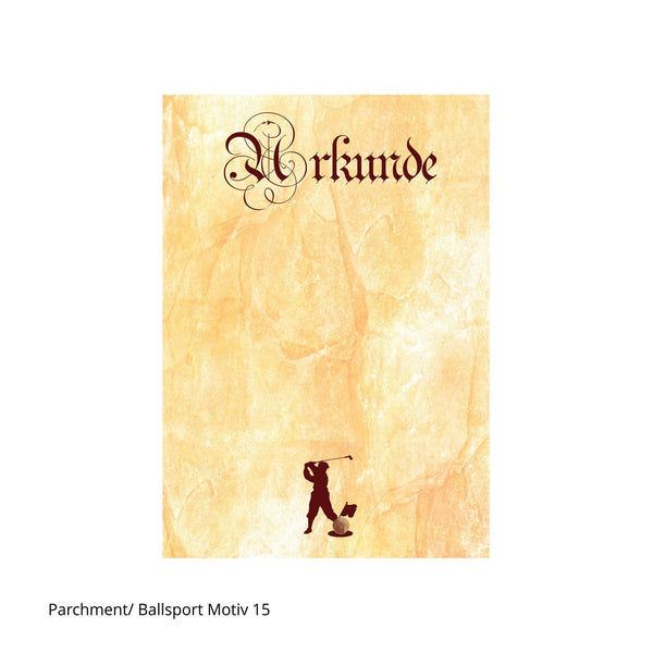 Stilisierter Golfspieler auf Urkunde