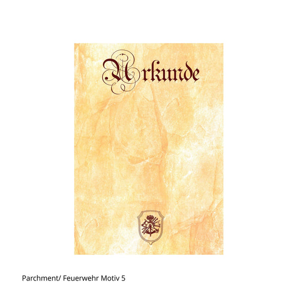 Urkunde in Parchment Type mit Wappenmotiv