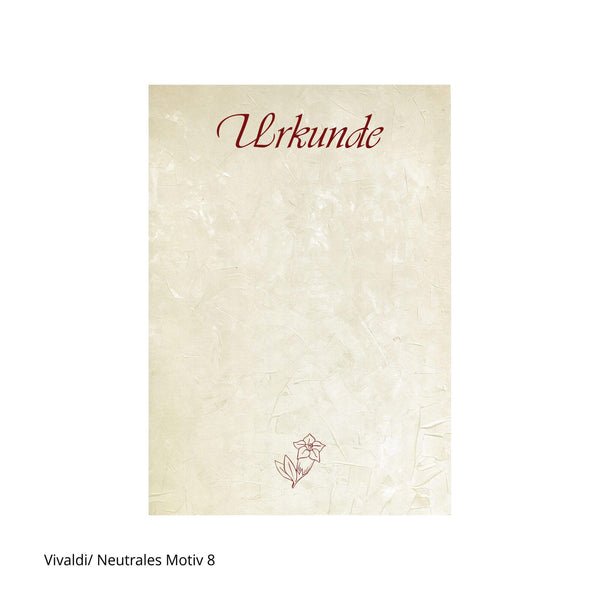 Urkunde mit schlichtem Blumenmotiv