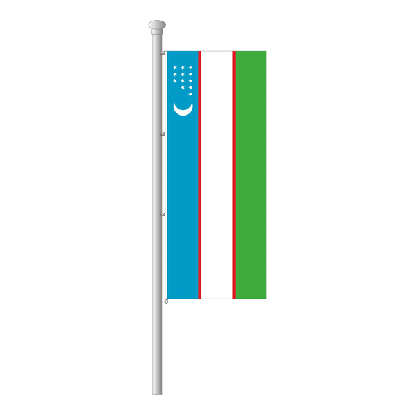 Usbekistan Hissfahne im Hochformat