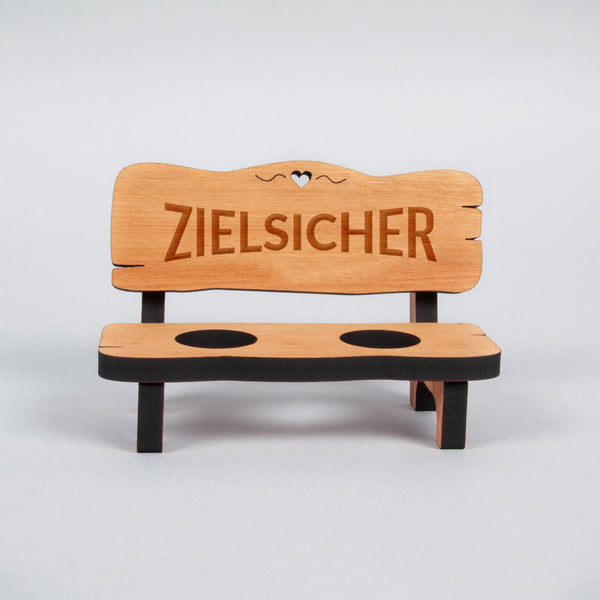 Schnapsbank mit 2 Gläsern Zielsicher