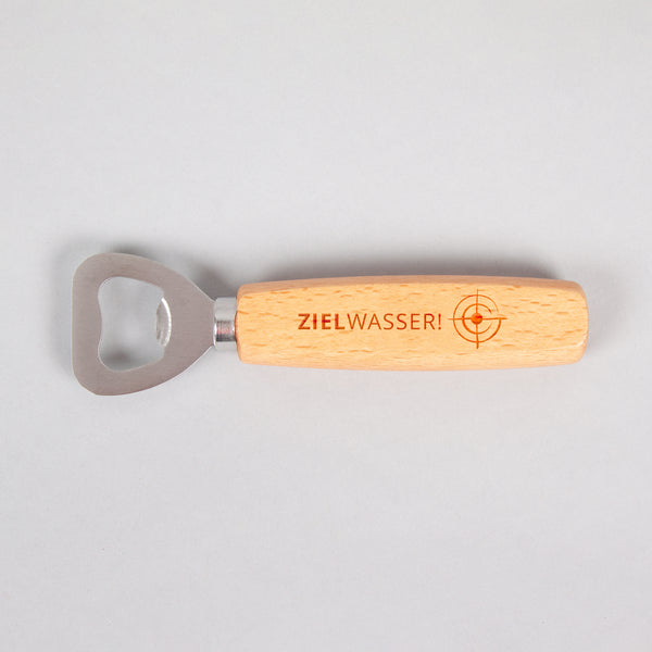 Flaschenöffner aus Buchenholz Zielwasser