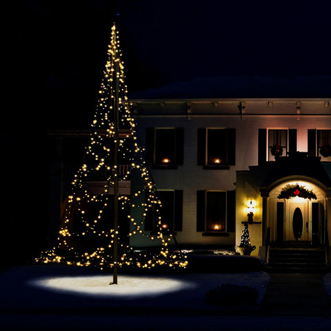 Weihnachtsbaumbeleuchtung für Fahnenmast - warm weiß
