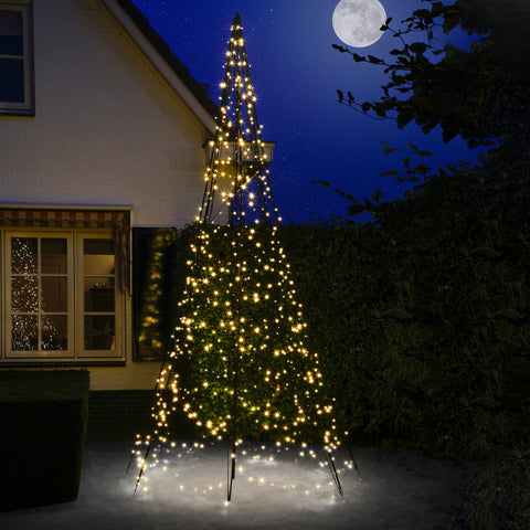 Weihnachtsbaumbeleuchtung mit Stange - warm weiß