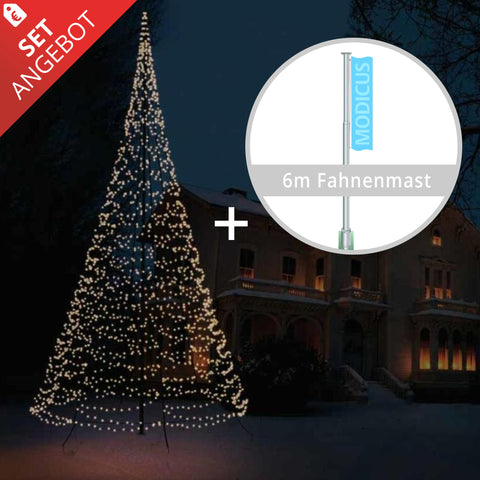 6m Fahnenmast mit Weihnachtsbaumbeleuchtung