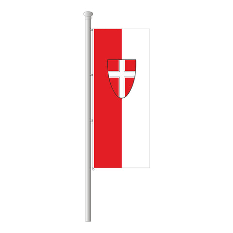 Wien mit Wappen Hissfahne im Hochformat