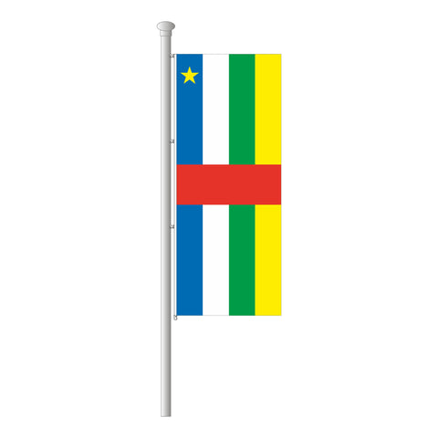 Zentralafrikanische Republik Hissfahne im Hochformat
