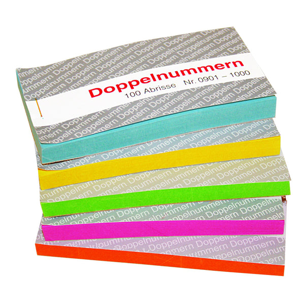 Doppelnummernblocks verschiedene Farben