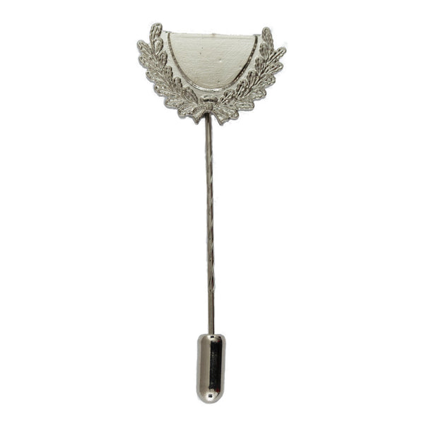 Eichenlaub-Halbkranz silber lange Nadel