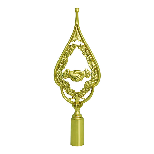 Fahnenspitze Bruderhandsymbol