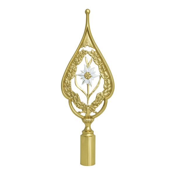 Fahnenspitze mit Edleweißmotiv