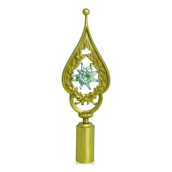 Fahnenspitze mit Edleweißmotiv