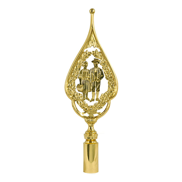 Fahnenspitze mit Trachtenpaar