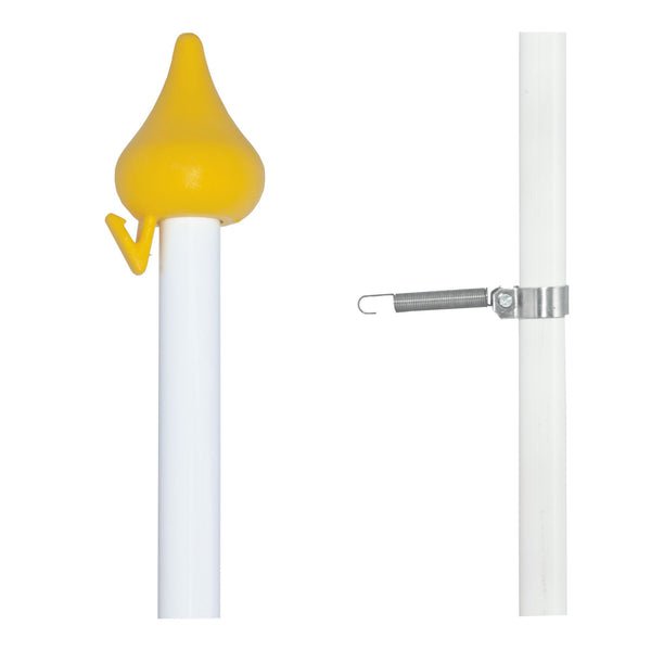 Fahnenstangen Detail Abschlussknop und Haltefeder