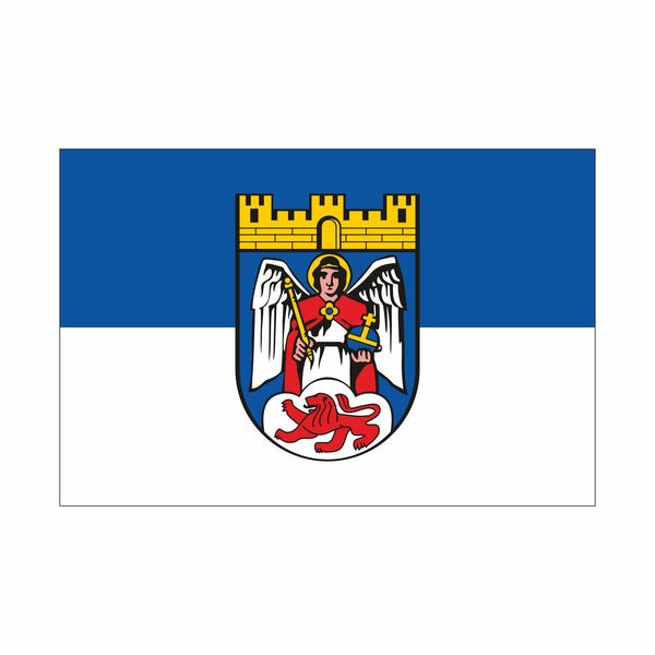 Kleinfahne als Friedensfahne, bedruckt in blau mit weißen Symbolen – Fahnen  Koessinger GmbH