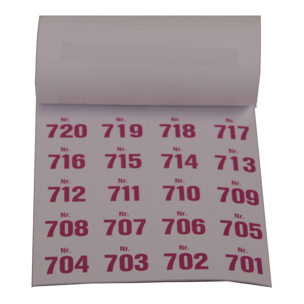 Gewinnaufklebenummern rot