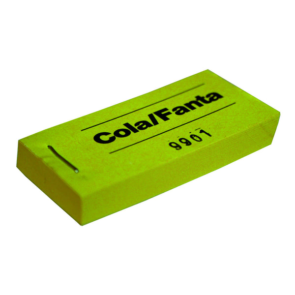 gelber Gutscheinblock