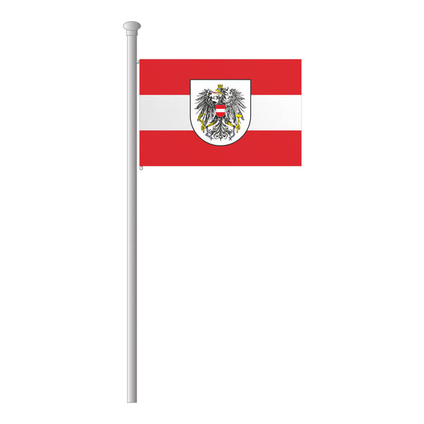Österreich hochwertige rot-weiß-rote Hissflagge, Querformat mit
