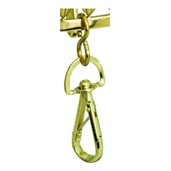 goldfarbener Messing Karabinerhaken drehbar für den Bänderring