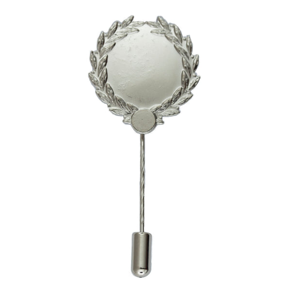 Lorbeerkranz silber mit langer Nadel