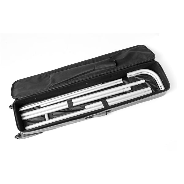 Messewand Zip gebogen Koffer mit Stangen